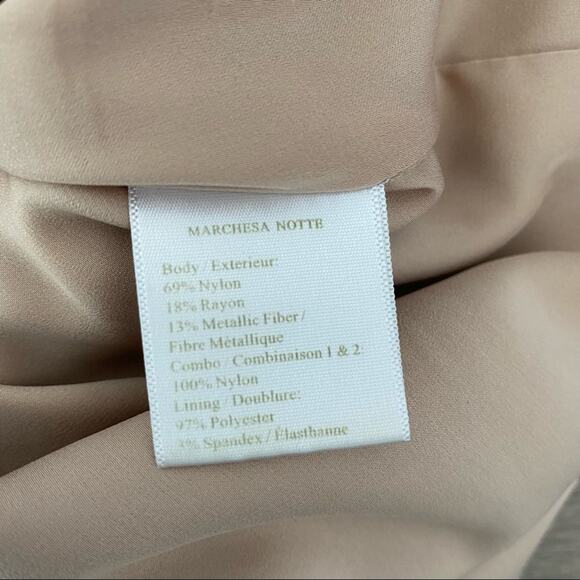 Marchesa Norte Golden Crest Lace Black Dress size 2 flawed - Picture 9 of 10